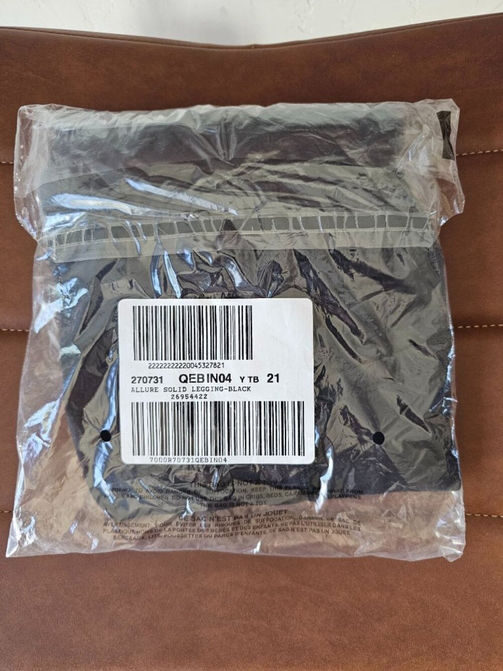 Victoria's Secret Allure Solid Black Leggings L/G 25" Inseam